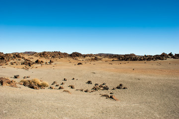 Fototapeta na wymiar Landscape of the ancient Caldera of the Teide volcano.