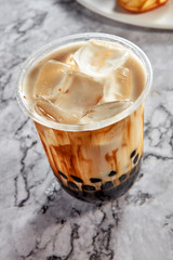 Chocolate milk tea ice drink