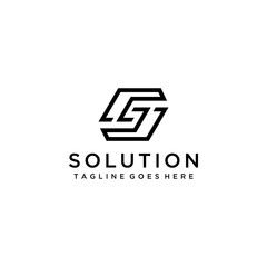 Creative Illustration modern S,S sign geometric logo design template