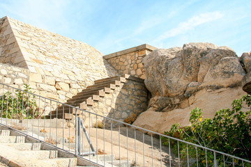 fortress located on the palau hills in sardinia with particular stairways and spectacular views over the city and the sea