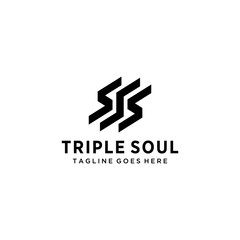 Creative Illustration modern triple S,S,S sign geometric logo design template