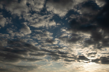 Obraz premium Blue dramatic sky with clouds during sunset, Europe