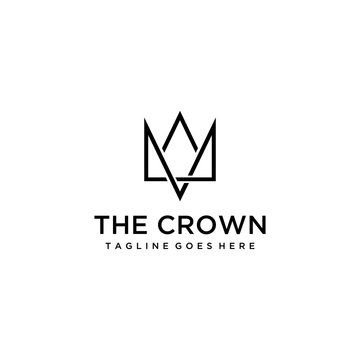 Illustration modern Crown luxury geometric logo design