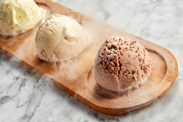 Chocolate ice cream ball