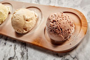 Chocolate ice cream ball