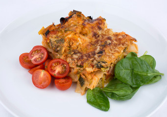Vegetarian Lasagna with Spinach and Cheery Tomato