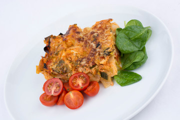 Vegetarian Lasagna with Spinach and Cheery Tomato