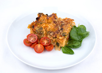 Vegetarian Lasagna with Spinach and Cheery Tomato