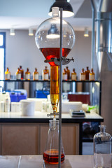 Glass flasks and tubes for the manufacture of toilet water and perfume