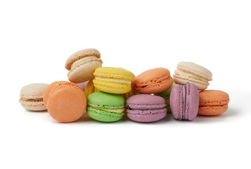 round baked multi-colored almond flour cakes macarons