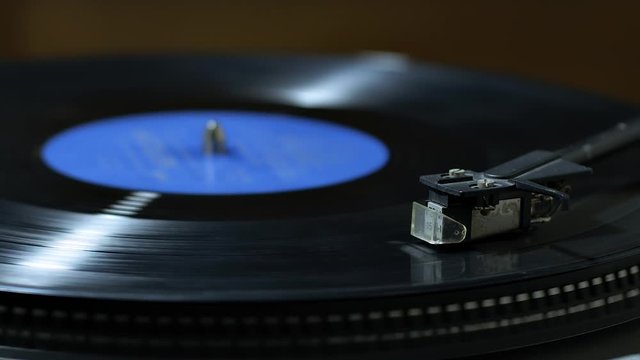 Turntable, record-player of vinyl discs close-up