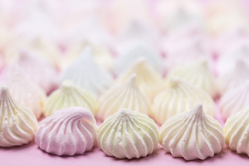 Close up Small Meringues Horizontal Dessert