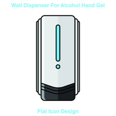Hand wash. Hand sanitizer. Alcohol-based hand rub. Rubbing alcohol. Wall mounted soap dispenser. Wall hanging hand wash container. Protection from germs such as coronavirus (Covid-19) icon design
