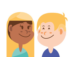 children smiling on white background