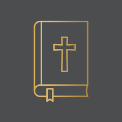 Fototapeta premium open bible book icon- vector illustration
