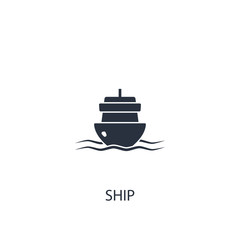 Ship icon. Simple transport element illustration.