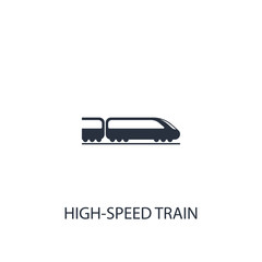 Fototapeta premium Hight speed train icon. Simple transport element illustration.
