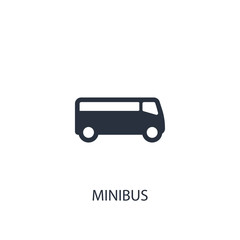 Minibus icon. Simple transport element illustration.