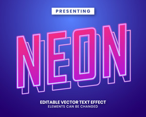 editable text effect neon style