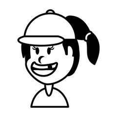cute girl smiling on white background