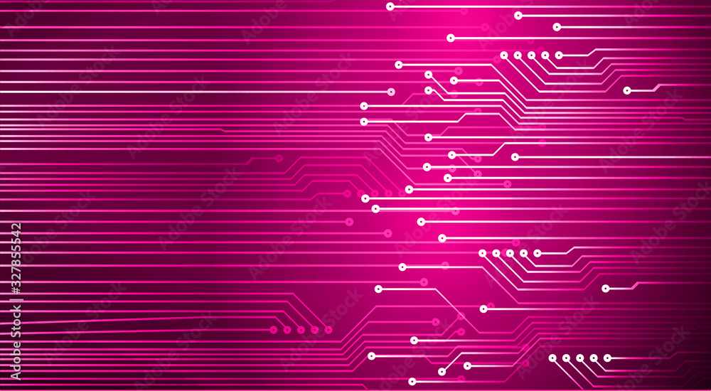 Wall mural pinkcyber circuit future technology concept background - Wall murals