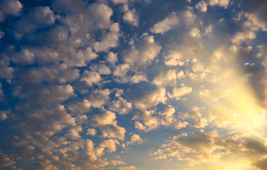 blue sky with clouds in the morning