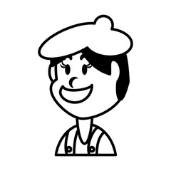 cute girl smiling on white background