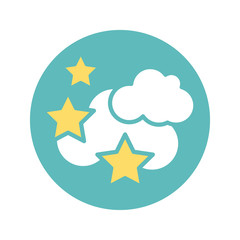 clouds and stars, block style design