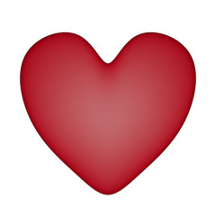 Heart Isolated on White Background. 3D rendering illustration