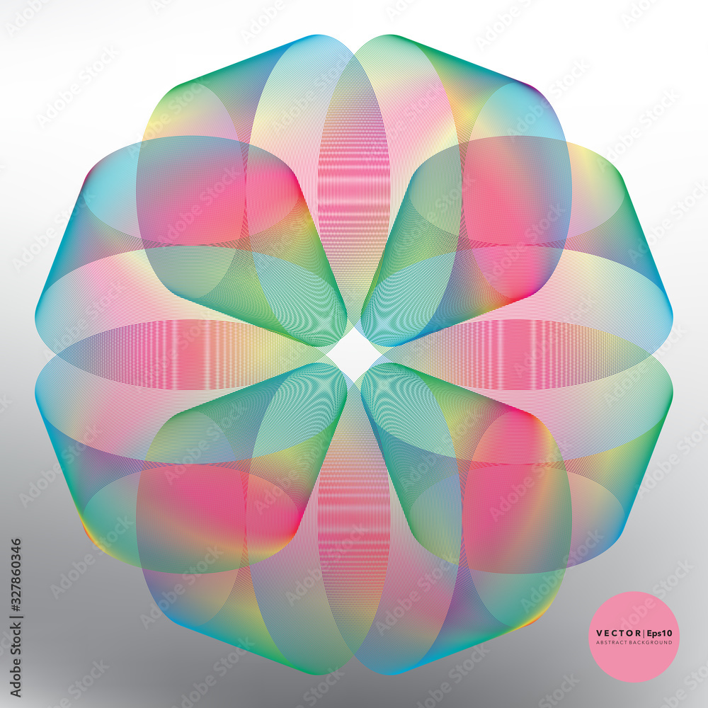 Wall mural dynamic linear composition. abstract radial background. vector illustration. eps 10.