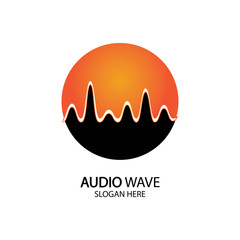 Obraz premium Music Logo concept sound wave, Audio Technology, Abstract Shape