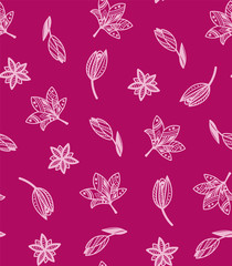 Pink seamless pattern with ornamental flowers for wrapping, paper, gifts