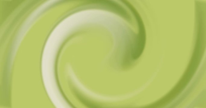 Motion graphic of twirl circle abstract background. Concept of matcha green tea latte color in cup.