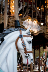 Fototapeta na wymiar carousel horse White