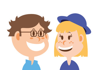 children smiling on white background