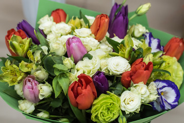 A large bouquet of colorful flowers. Women's Day, Mother's Day