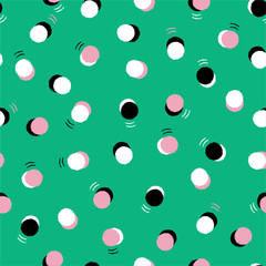 Seamless pattern with bright colorful hand drawn polka dots design for fashion,fabric,web,wallpaper,wrapping,and  all prints