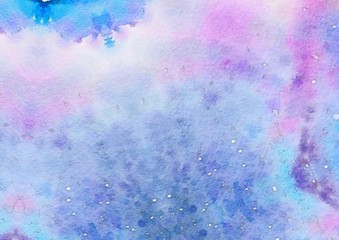 Watercolor paper background. Abstract Painted Illustration. Brush stroked painting.