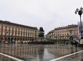 empty streets of Milan during the corona virus COVID-19 outburst