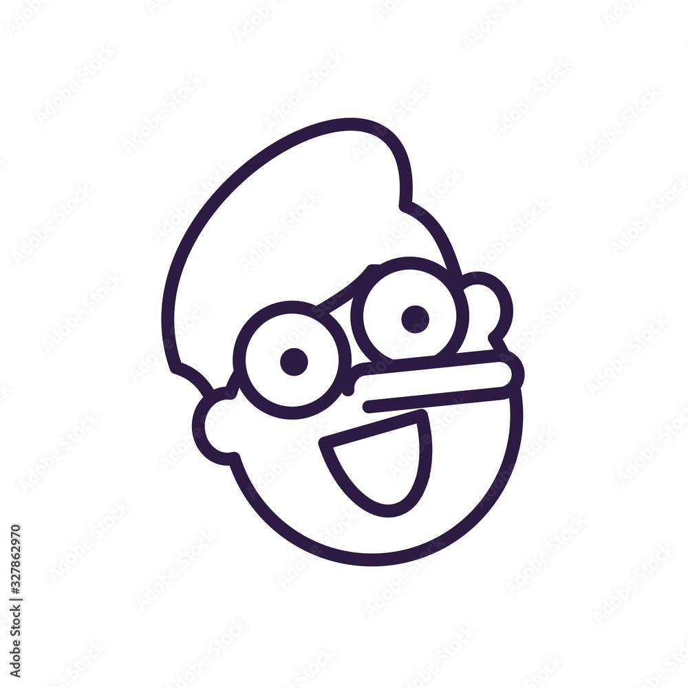 Canvas Prints cartoon man with crazy glasses and fake nose, line style icon