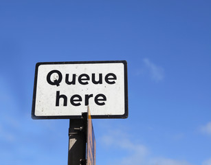 Queue here