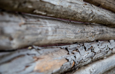 old gray colored wooden fence in a village or on a ranch. vintage style