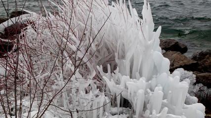 Natures winter ice art in Toronto, Ontario, Canada