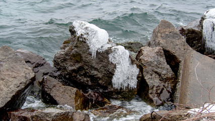 Natures winter ice art in Toronto, Ontario, Canada
