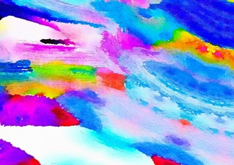 Watercolor paper background. Abstract Painted Illustration. Brush stroked painting.