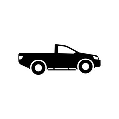 Pickup truck vector illustration. silhouette of pickup isolated on white background. pickup car icon sign symbol