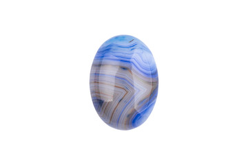 Natural cabochon stone on a white background