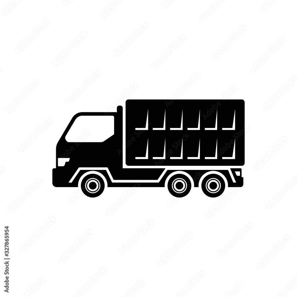 Wall mural truck vector icon design. silhouette of truck isolated on white background. truck sign symbol