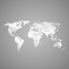 World map with elegant line structure, vector illustration