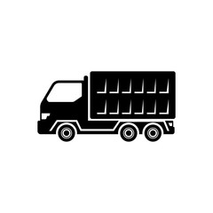 truck vector icon design. silhouette of truck isolated on white background. truck sign symbol